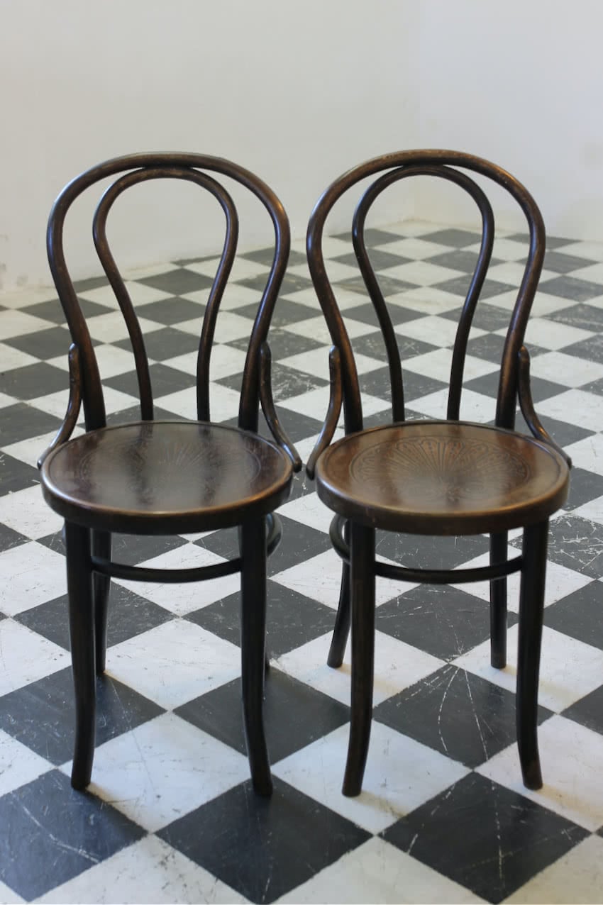 pair of thonet bentwood chairs, a couple of small repairs done over the years but in nice condition. 