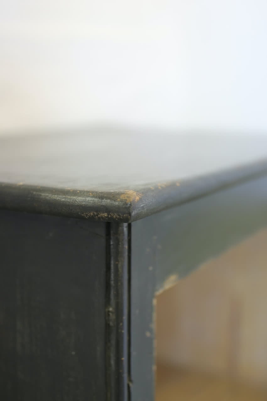 gorgeous restored victorian pine cupboard painted in black with a distressed finish & interior door painted in lichen, the cupboard has original shelf inside. 