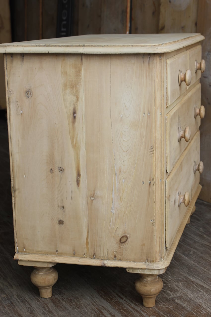 gorgeous very clean english pine cupboard two door base with one long original shelf inside and two brass round knobs.