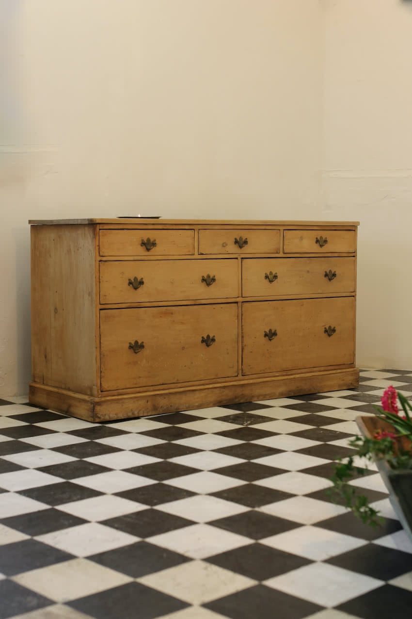 large victorian pine drawered base