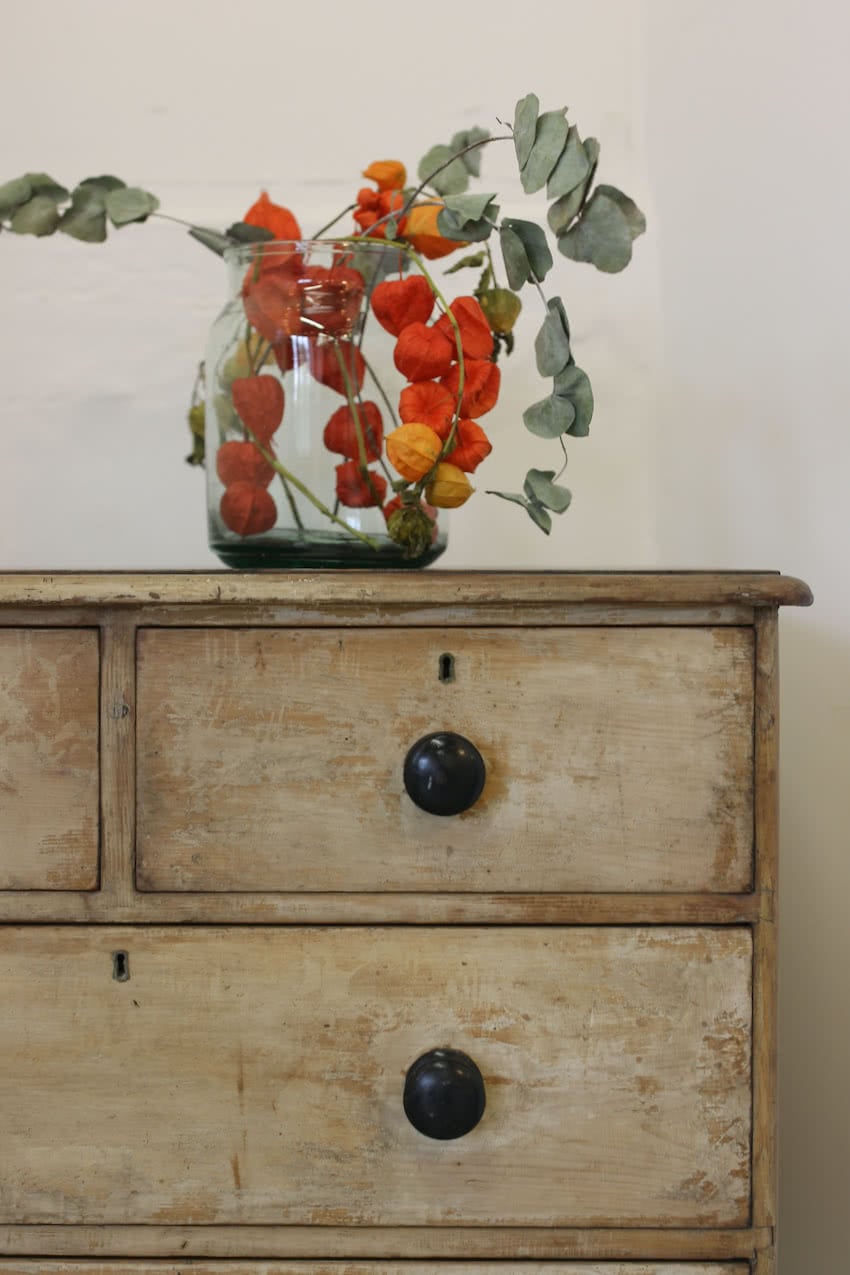 english original painted pine chest of drawers