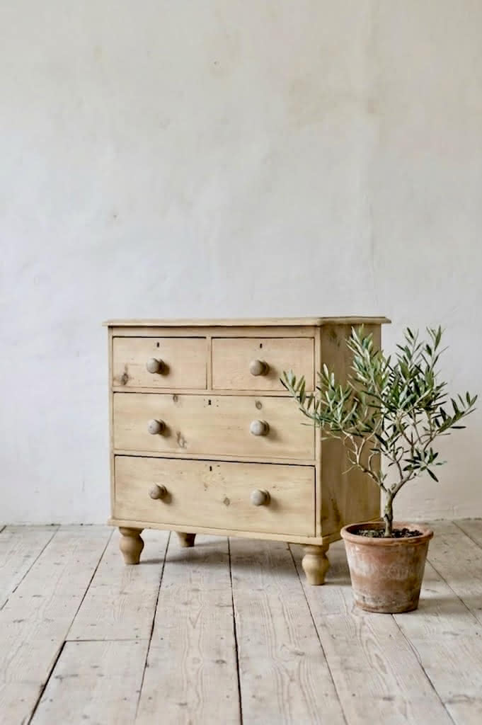 gorgeous very clean english pine cupboard two door base with one long original shelf inside and two brass round knobs.