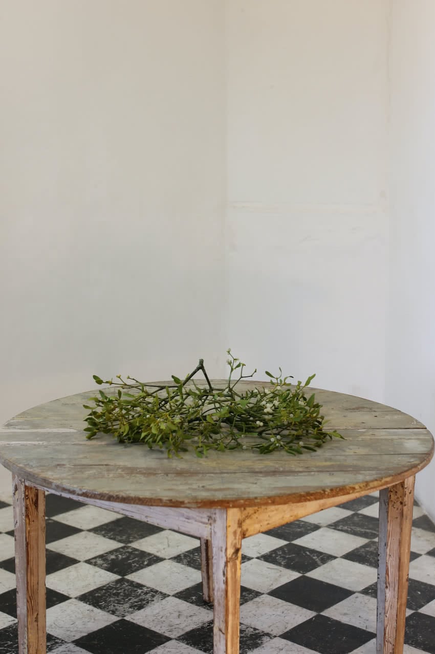 beautiful swedish pair of demi lune tables in original paint in the original condition with painted marbling effect on the top, and a repair done to a leg.