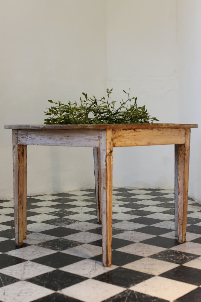 beautiful swedish pair of demi lune tables in original paint in the original condition with painted marbling effect on the top, and a repair done to a leg.
